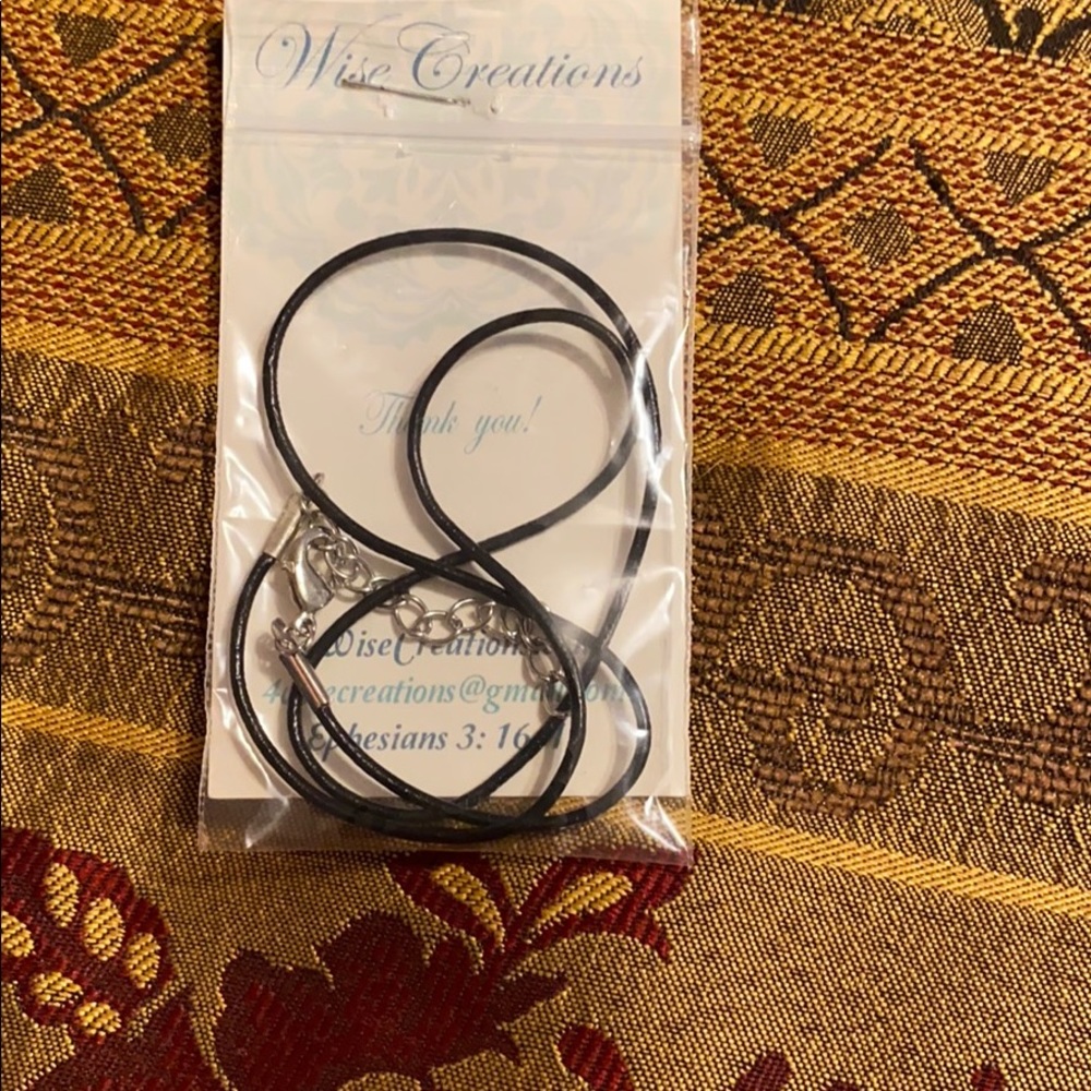 Brand New! Black leather cord necklace!